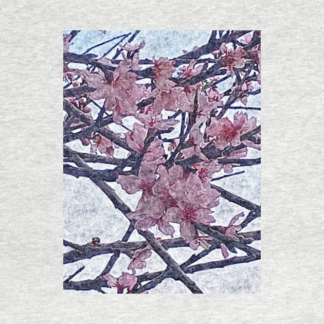 Cherry Blossom Sakura Flowers Blooming Tree Floral Panting by oknoki